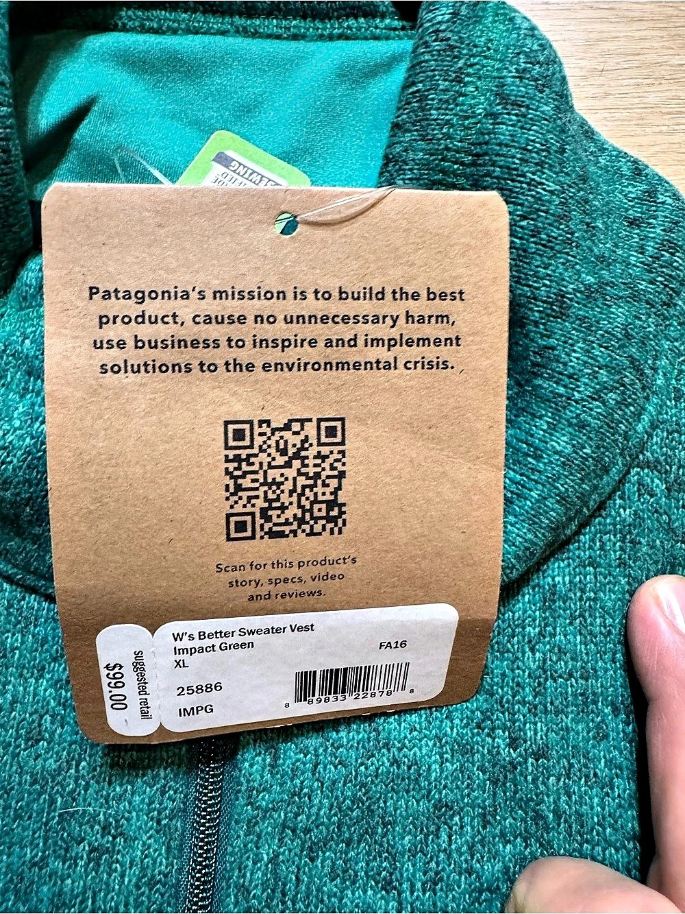 Patagonia W's Better Sweater Vest Fleece Green XL - Picture 4 of 6